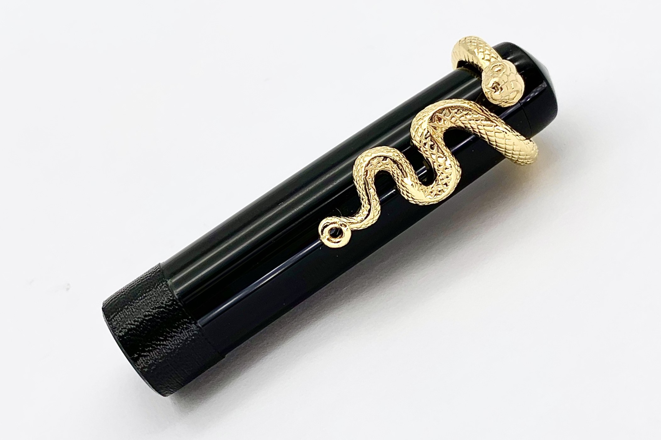 NakayaPiccoloLongWriterKuroRoiroStringRolledModelFountainPenwithSnakeStopper_J